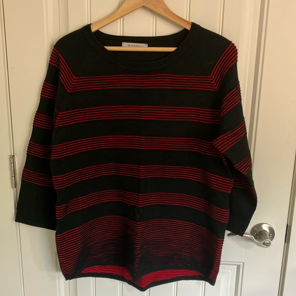 BRIAN BAILEY Sweater Light RED NAVY XL LIKE NEW